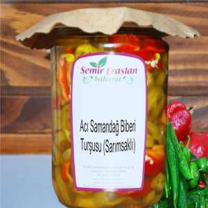 Acı Samandağ Biberi Turşusu (Sarımsaklı) 500 Gr